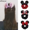 10 teile / los Großhandel Frauen Maus Ohren Samt Scrunchies Elastische Gummi Krawatten Mädchen Seil Pferdeschwanz Halter Haarband Haarschmuck 220708