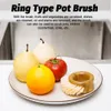 Wooden Handle Cleaning Brush Creative Oval Ring Sisal Dishwashing Brush Natural Bamboo Home Kitchen Supplies