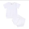 Abiti firmati per bambini Ragazzi Manica corta Top Pantaloni Set di abbigliamento Solido T-shirt estive Pantaloncini Abiti Camicie a righe neonato Bloomers Boutique di moda B8023