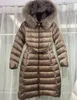 Womens Down Jacket Fulmarus Long Coat Designer Black Marrionnier Parka Stand Collar Fox Fur Winter