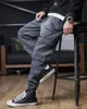 春秋に伸びたカーゴジーンズの男性ブラックデニムジョガーズバギーハーレムパンツカジュアルジャンズボンプラスサイズ8xl 220504