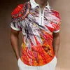 Camicie da uomo a manica corta con zipper casual africano pattern africano felpa con maglietta estiva