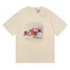 Rhude Designer Tshirts Tide Printed Mens T Shirts Män Kvinnor gör Old Round Neck Short Sleeve Cotton Tees High Street Hip Hap Treetwear Rhudes Oversize Tops