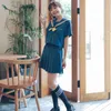 Kleding Sets Japanse schoolstudent JK Uniform Girl Anime Long shirt met korte mouwen Sailor Dress Set marineblauw college geplooide rok plus si