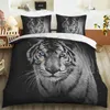 Tiger Lion Leopard dekbed over een jongen Quilt Animal 3D Beddengoed set s Pillow Bous