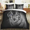 Housse de couette léopard tigre Lion ensemble de literie 3d animal couette garçon s taie d'oreiller