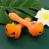 Halloween Series pumpkin expression silicone smoking hand pipe colorul and beautiful silicon pipes oil jar wax