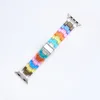 Resina Transparente Rainbow Strap Apple Watch Band 45mm 41mm 42mm Series 7/6/5/4/3/2/1/se homens homens com fivela de aço inoxidável Iwatch Substituição pulseira de pulseira