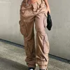 Tawnie Y2K Cargo Baggy Pants 가을 스트리트웨어 요정 오버 사이즈 바지 빈티지 캐주얼 한 느슨한 스웨트 팬츠 220727