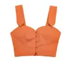 Женские танки Camis Le Palais Vintage 2022 Summer Orgine Orange Cotton Elastic Packwork Модная шикарная шикарная топа