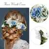 Decorative Flowers & Wreaths Crown Flower Wreath Girl Women Floral Garland Hair Headband Rose Wrist Set WeddingDecorative