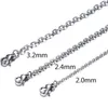 Ketens 100 stcs/perceel 1.5/2/2.4/3 mm zilveren kleur 16 "-40" lengte mannen 316L roestvrijstalen ketting ketting voor vrouwen sieraden cadeau