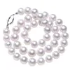 Fête des mères 9-10mm collier de perles d'eau douce coffret cadeau chaîne mère forte lumière à offrir à maman pour belle-mère