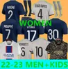 Mbappe Hakimi Women #30 Soccer Jersey Sergio Ramos 21 22 23 Maillots de Football 2022 2023 Marquinhos Verratti Psgs Men Kids Kits Sets Enfants