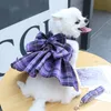 Colliers de chien laisse les laisses mode violet harnais sangle de traction mammaire corde et laisse en peluche vêtements de marche