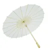 White Paper Umbrellas Bridal Wedding Parasols Chinese Style Mini Craft Umbrella DIY Painting