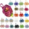 Stor bomull handväska vikbar återanvändbar lagring Livsmedelsväskor för grönsaksfrukt Veggier Mesh String Net Long Short Handle RRB14767