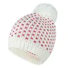 Bérets Chapeaux tricotés d'hiver pour femmes Super épais velours confortable bonnets doublés de laine avec balle artificielle polaire fille casquettes de SkiBérets Wend2