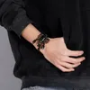 Brangle de manchette masculine en acier inoxydable grand grand motard bracelet scorpion chaîne de 8,26 pouces bijoux or / noir / argent