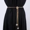 Cinture Cintura a catena in metallo in pelle di perle per abito da donna Nappa Cinturino con strass Cintura di fiori femminile Accessori decorativi StarpBelts