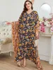 Plus Size Kleider Sommerkleid Korea Flower Batwing Sleeve Maxi Sexy Hochwertiger Modedruck Damen Roben Strand BohemiaPlus