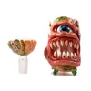 Unique Heady Verre Bongs Halloween Style Verre Brûleur Pipe Huile Ongles Fumer Pipes Accessoires Main Brûlant Pour Dab Rigs Tube Tabac Herbe Sèche Avec Bol 18 Joint Femelle