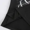 Camiseta mujer gótica Harajuku Kawaii ropa de verano negro manga corta Casual camiseta moda coreana Vintage Crop Top Mujer Tops 220321