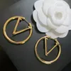 Grandi orecchini a cerchio in oro di lusso per donne da donna Orecchini a bottone per ragazze orrose Set di orecchini di gioielli di design Regalo di San Valentino Fidanzamento per la sposa Luxus-Ohrringe