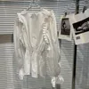Camicette da donna magliette primaverili pieghe di moda volant frigo