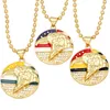 Pendentif Colliers Drapeau Américain Aigle Collier Délicat Or Couleur Disque Charme Ras Du Cou 2022 Tendance Hip Hop Style Hommes Bijoux AccessoriPendant N