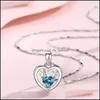 Pendant Necklaces Sier New Woman Fashion Jewelry High Quality Crystal Zircon Heart Necklace Antler Drop Delivery 2021 Pendan Mjfashion Dhdza