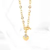 Mode Kvinnor Halsband med Pendant Ins OT Halsband Titanium Steel Heart Necklacks