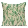 Funda de almohada Poliéster Planta verde tropical Hojas de hojas Almohadas decorativas Funda de cojín para sofá Hogar Capa de Almofadas Decoración de la sala de estar 220623