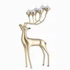 Hem Dekoration Deer Metal Silver Plated Candle Holder Rostfritt Stål Guld Silver Deer Candlestick T200108