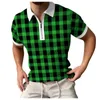 Mens Spring Summer Lat Sippe Lapel Print Druk Casual T-Shirt Top Set Shirt Men 220607