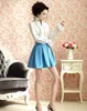 패션 빅토리아 여성 탑 루플 긴 소매 프릴 단색 OL 사무실 셔츠 주름진 팔목 높은 목 블라우스 가을 220815