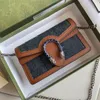 Super Mini Chain Wallet Bag 16.5 Jumbo Letter Denim Mönster Kvinnor Tiny Phone Purs Accessories Petit Little Bags With Key Chain