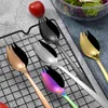 Colored 2 in 1 Silverware Stainless Steel Fork Spoon Fork Salad