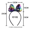 15903 Europe Baby Girl Hair Clasp Cartoon Bowknot Hairhoop Sequins Bow Kids Hairband Headband Princess Child Dance Performance Hair Accessory 8 Colors