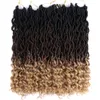 18 "Synthétique Faux Locs Crochet Extension de Cheveux avec Bouclés Extrémités Déesse Cheveux pour Femmes 24 brins/pcs LS12