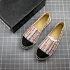 Classics Women Espadrilles flat Designer shoes Canvas and Real Lambskin Loafers two tone cap toe Fashion casual shoes 35-41