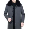 Lã de lã masculina mistura de outono e inverno produtos idosos de meia-idade longos negócios casaco homens masculino roupas sobretudo erkek giyim abrigos t220810