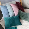 Cushion/Decorative Pillow Rectangle Suede Cushion Cover Stripe Solid Color Pillowcases Soft Home Decoration Household For Living Room Kissen