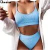 Unaiza badkläder kvinnor baddräkt sexig push up mikro bikinis mode kvinnor fast färg bikini pad beachwear set w220425