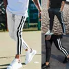 Herenbroek mode mannen Engeland stijl gestreepte man mannelijke lange potlood joggers casual broek trekstring side streepjes broeken 2022men's drak22