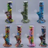 Unbreakable Silicone Hookahs Water Transfer Printing Cartoon Silicone Shisha Silica Gel Bong Beaker Smoking Water-Pipe Wax Dab Rig Percolator Tube Dry Herb ZL0779