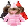 New Winter Girls Coat Fur Winter Thick Warm Hooded Children Outerwear Girls Coat Cotton Dot Girls Clothes Childrens Clothing J220718