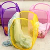 New Mesh Fabric Foldable Pop Up Dirty Clothes Washing Laundry Basket Bag Bin Hamper Storage for Home Housekeeping Use ZZB15255