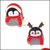 Pins Brooches Jewelry European Christmas Penguin Snowman Model Pins Oil Drop Alloy Enamel Animal Cartoon Badges Accessories Festival Gift B