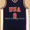 SJZL98 # 9 Vince Carter # 10 Kevin Garnett Team USA Basketbal Jersey Retro Heren Throwback Borduurwerk Personaliseer een maatnummer